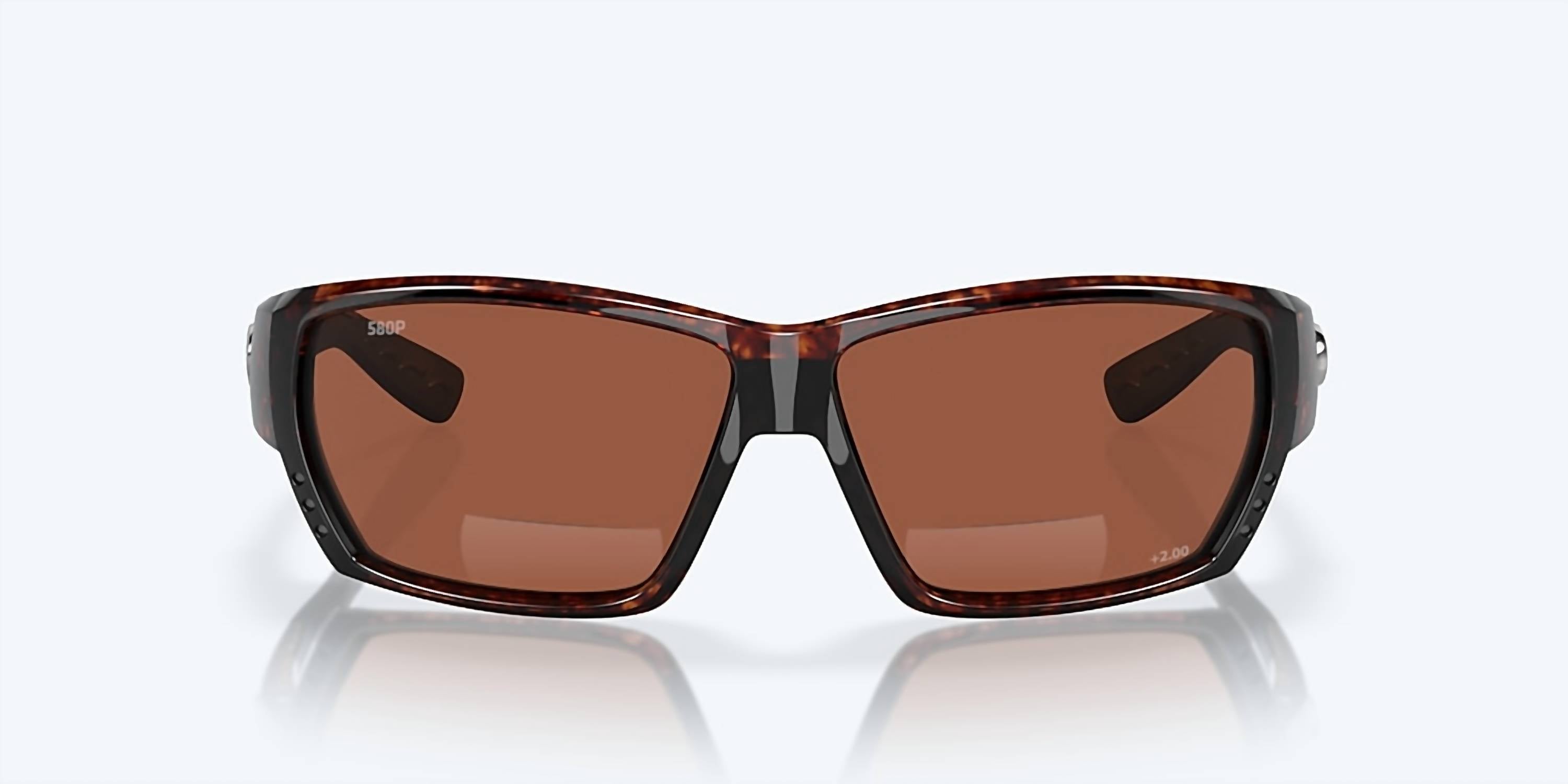 Men's Tuna Alley Reader Rectangular Polarized Sunglasses In Tortoise/copper