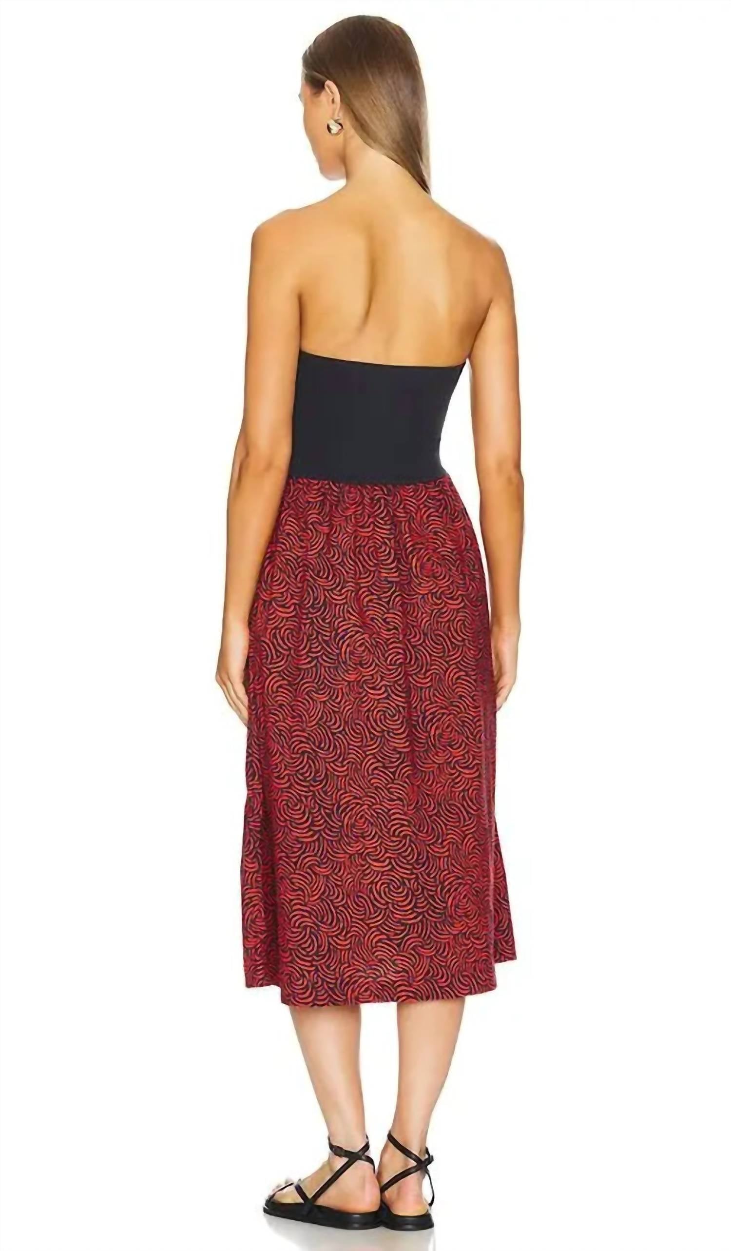 Gabbriette Strapless Dress In Abstract Swirl