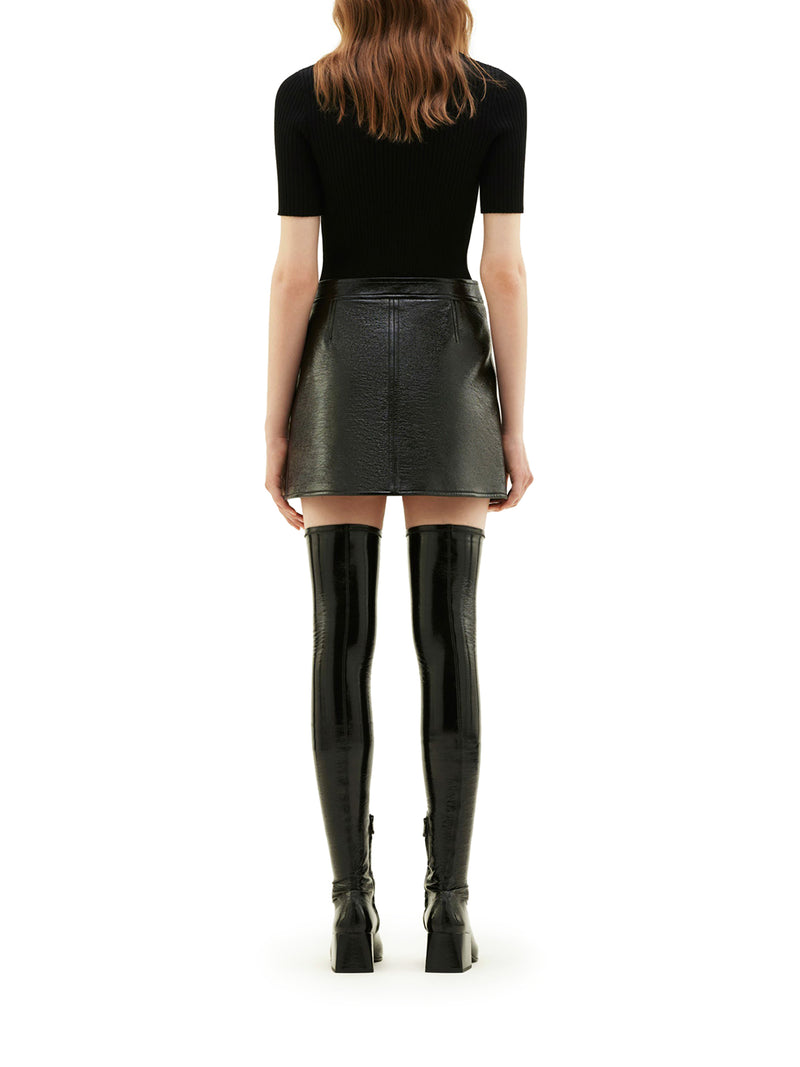 Courreges Women Reedition Short Sleeves Rib Knit Sweater