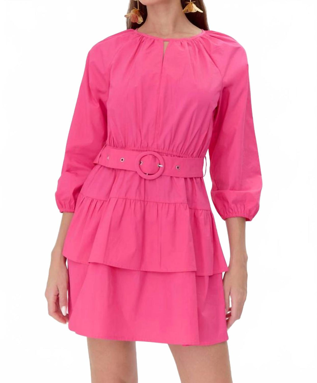 Trina Poplin Mini Dress In Fuchsia