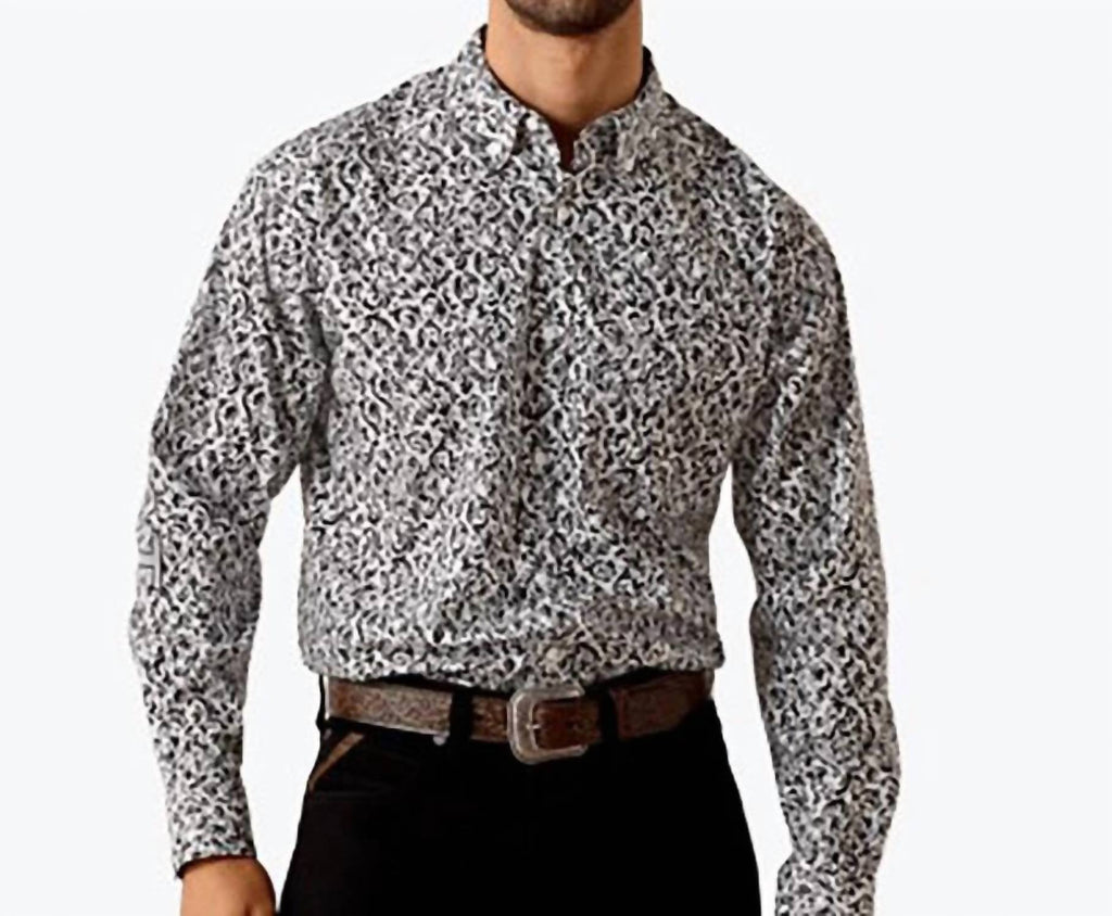 Men's Classic Shirt In White/grey