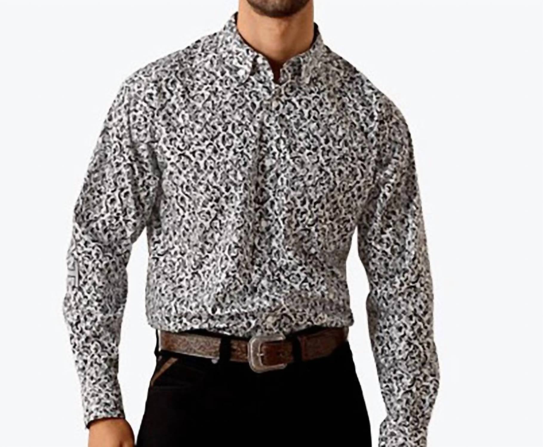 Men's Classic Shirt In White/grey
