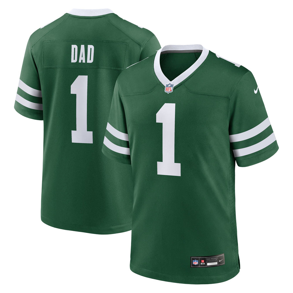 New York Jets Legacy Green #1 Dad Game Jersey