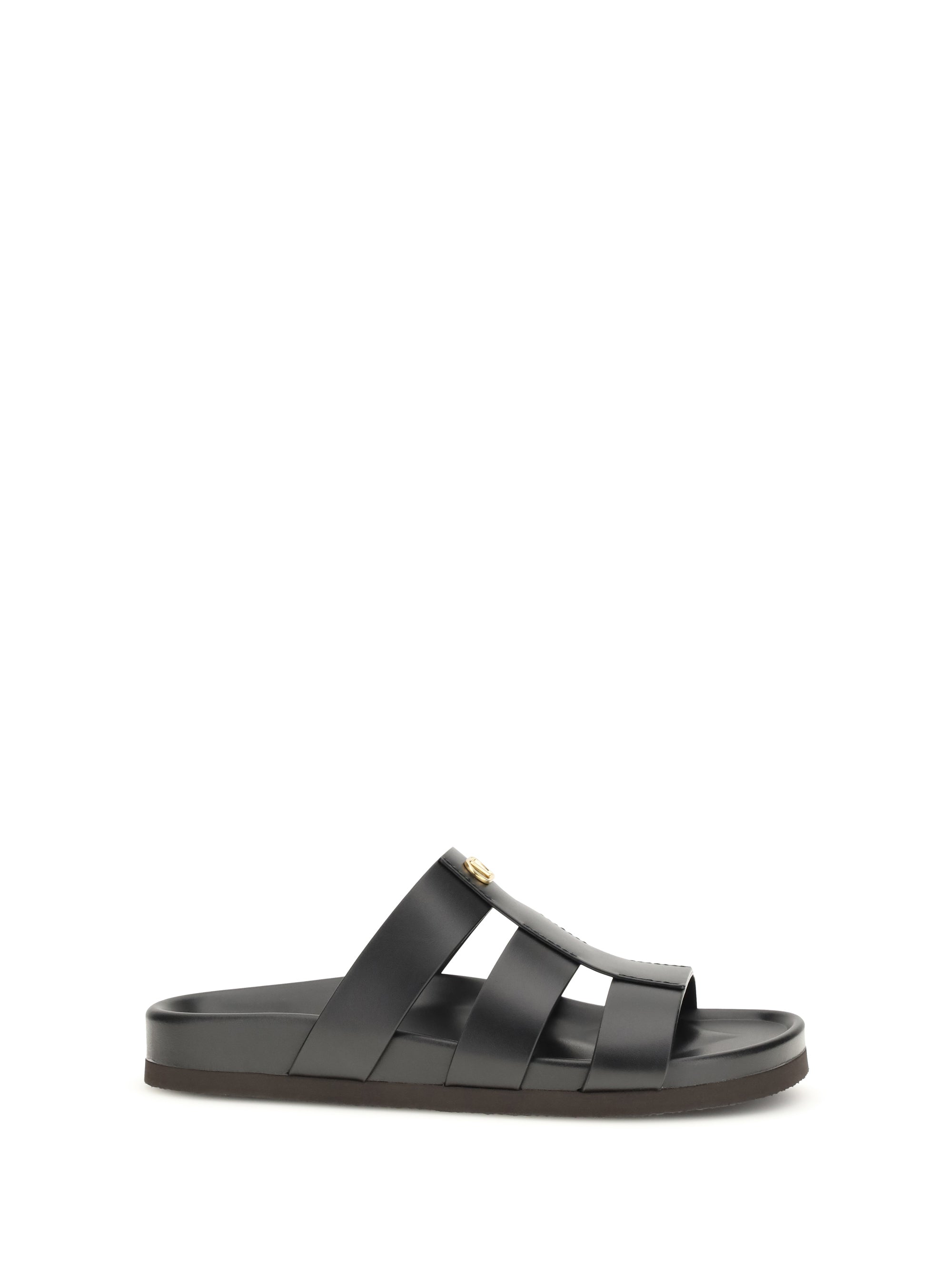 Valentino Garavani Men Studshield Leather Slide Sandals