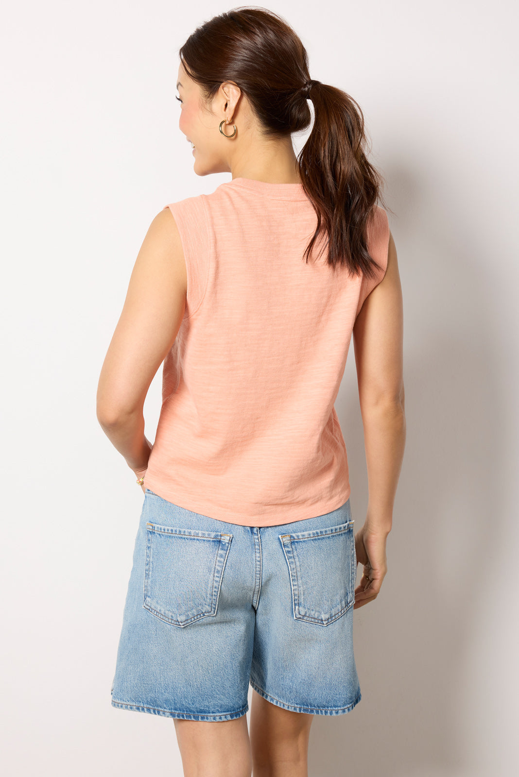 Women's Sunwashed Slub Muscle Tank Top