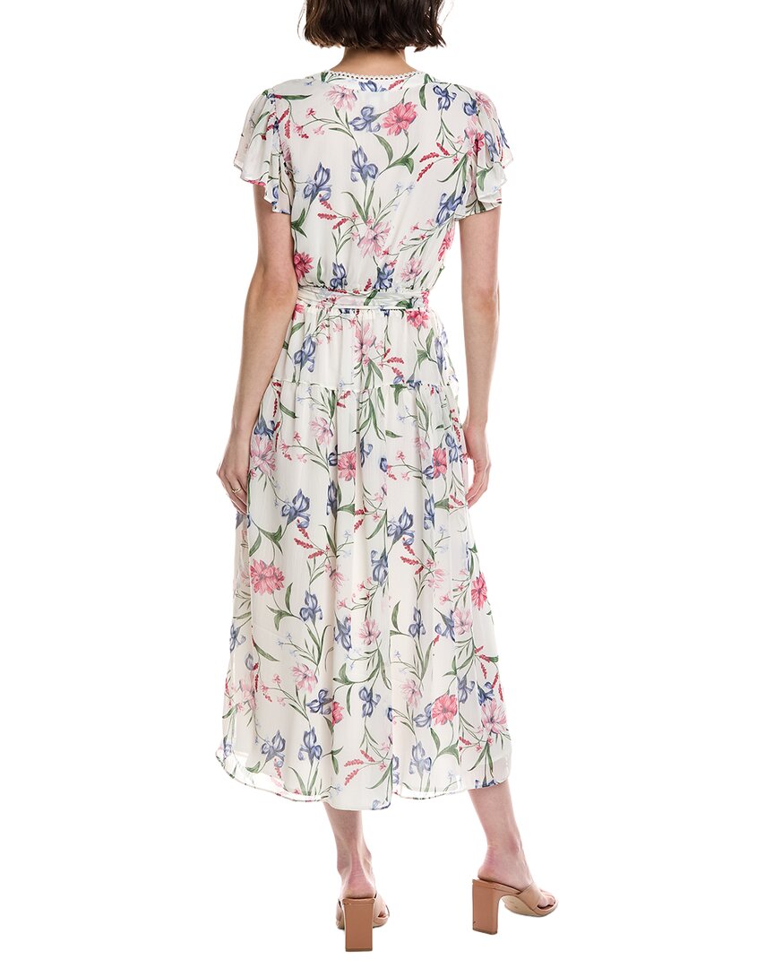 CeCe Ruffle Keyhole Tie-Waist Midi Dress