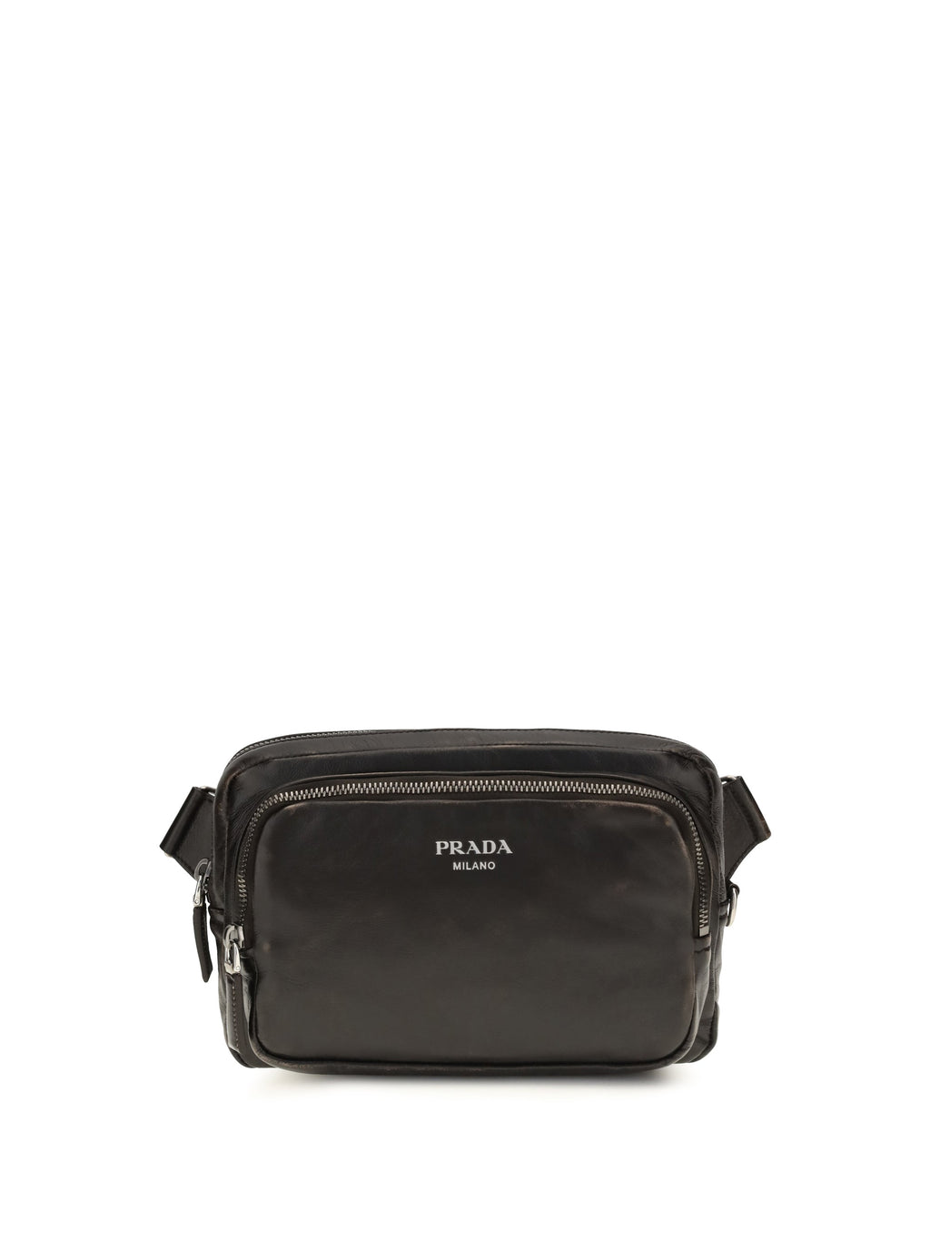 Prada Men Shoulder Bag In Aged-Effect Nappa Leather