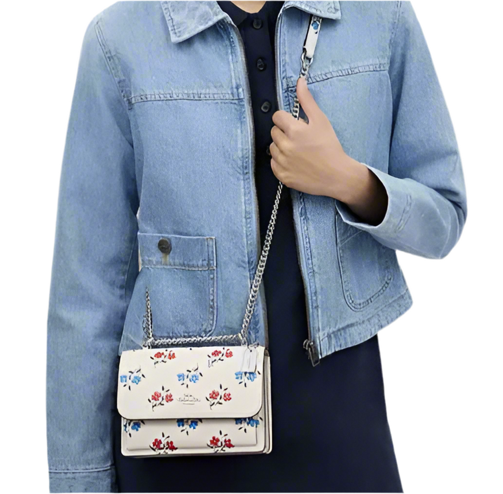 NWT Coach Leather Mini Klare Crossbody Bag With Floral Print