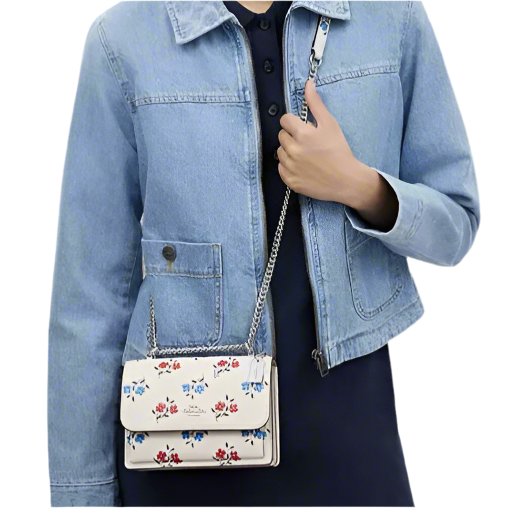 NWT Coach Leather Mini Klare Crossbody Bag With Floral Print