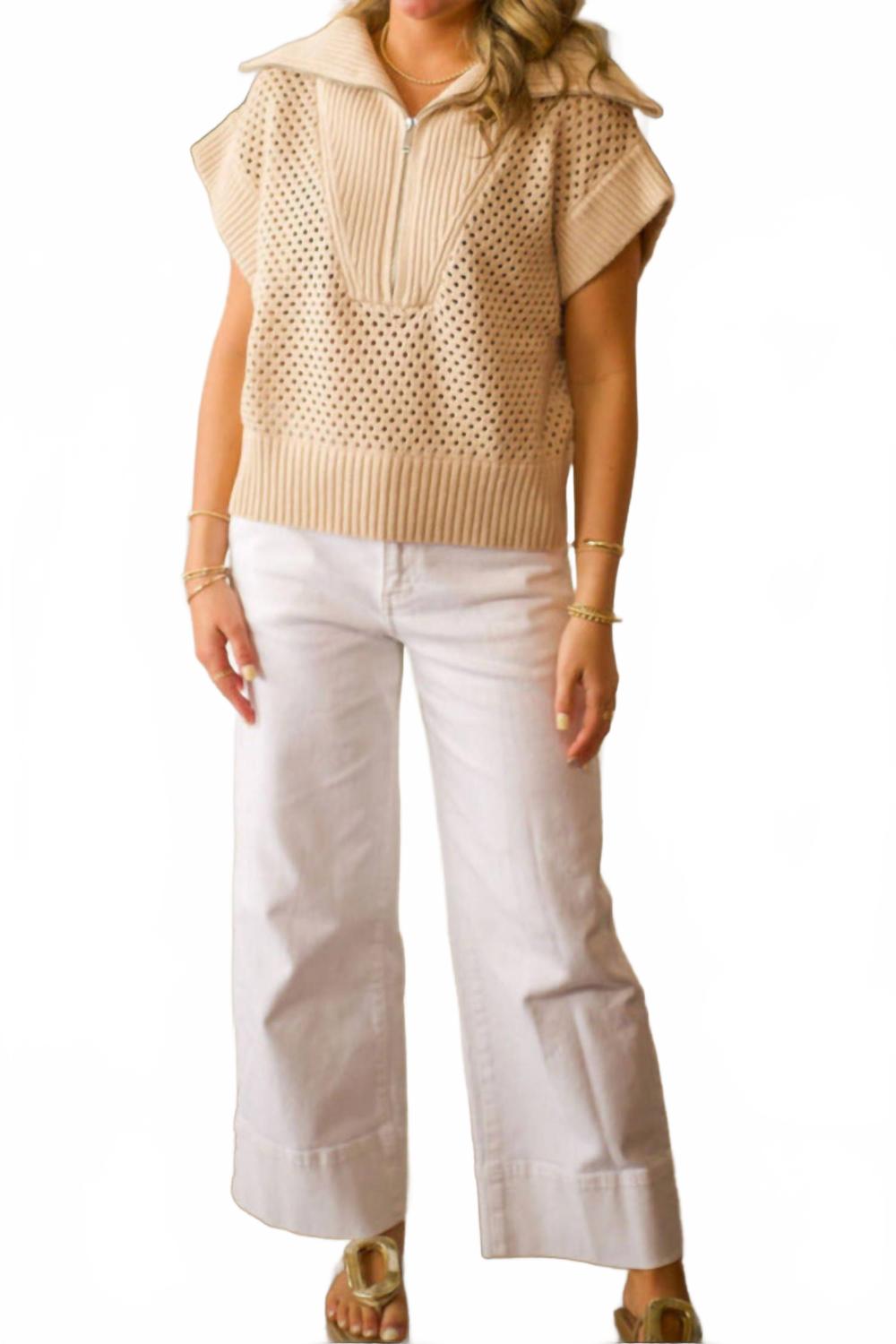High Rise Cropped Wide Leg Jeans In White