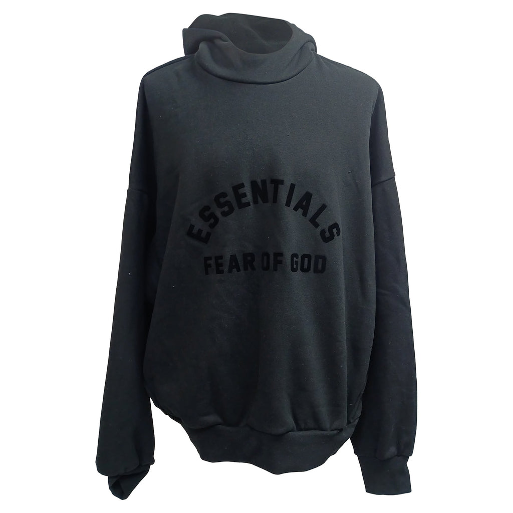 Fear of God Essentials Hoodie in Black Cotton