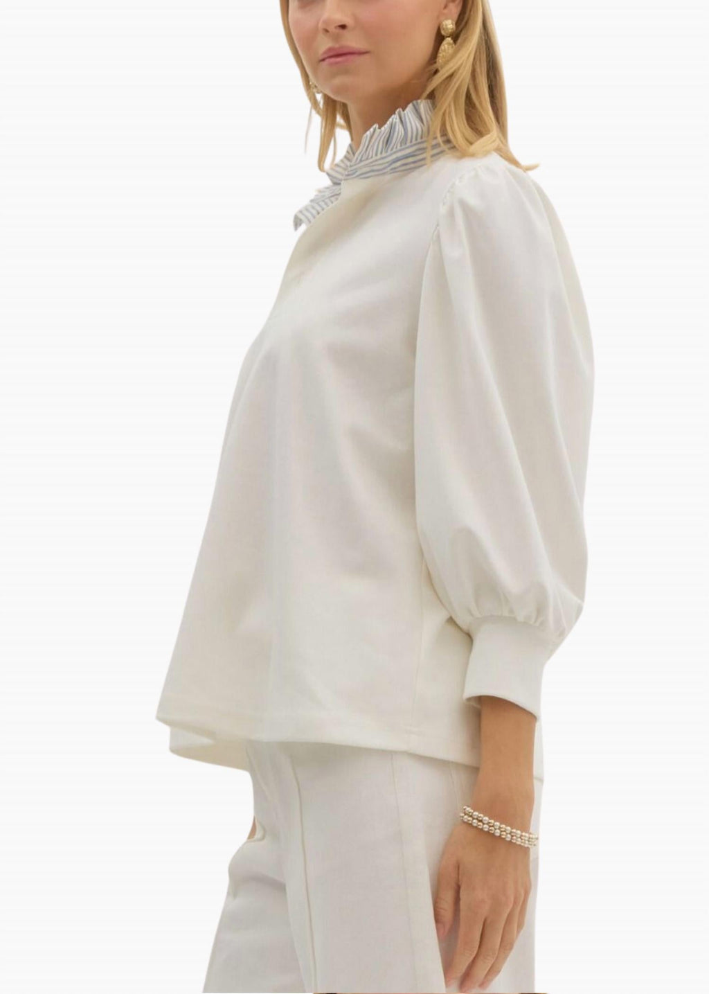 Beckham Pullover Top In White
