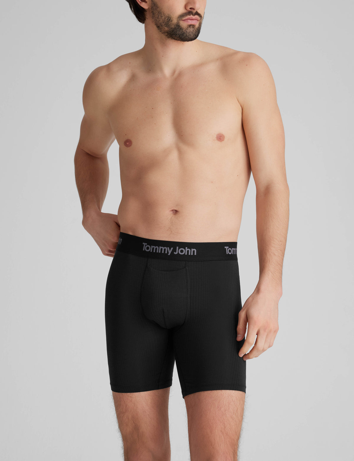Men's Second Skin Luxe Rib Mid-Length Boxer Brief 6"