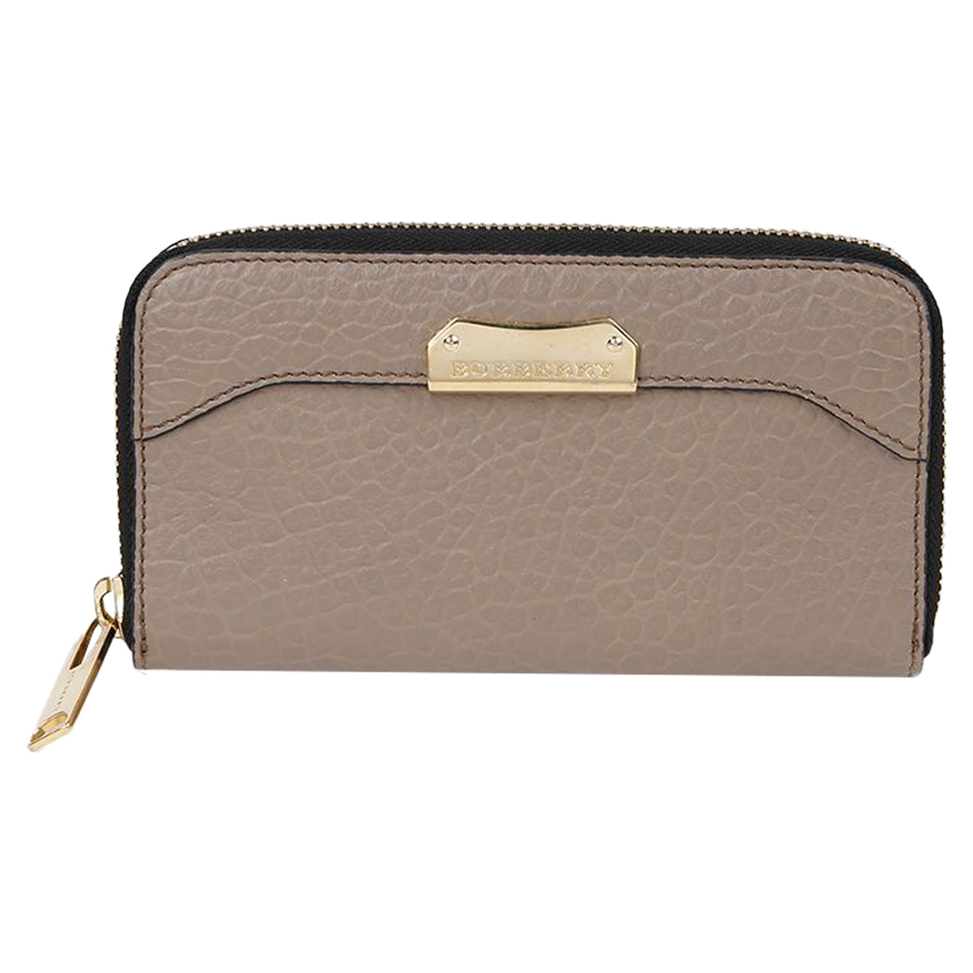 Metal Logo Zipper Long Wallet