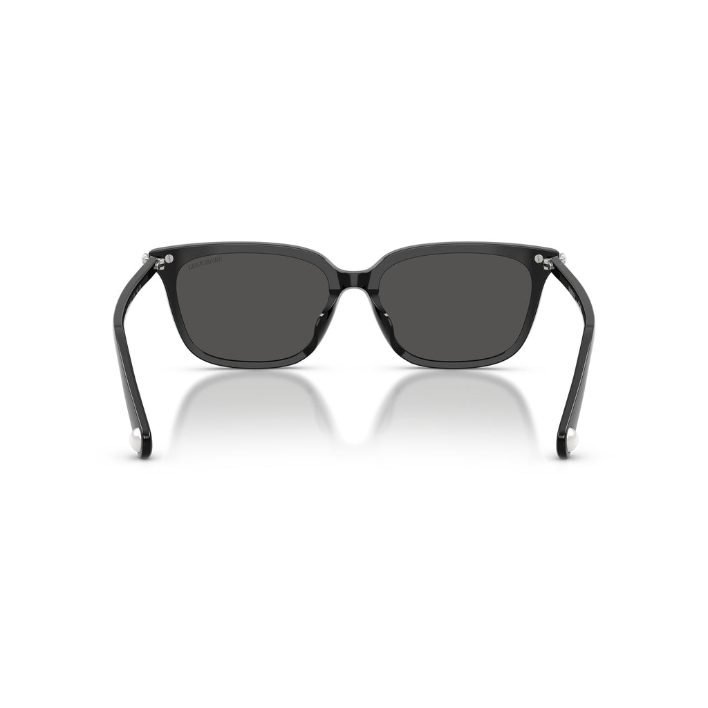 0Sk6064D Rectangular Black Acetate Sunglasses with Crystal-Embellished Hinges