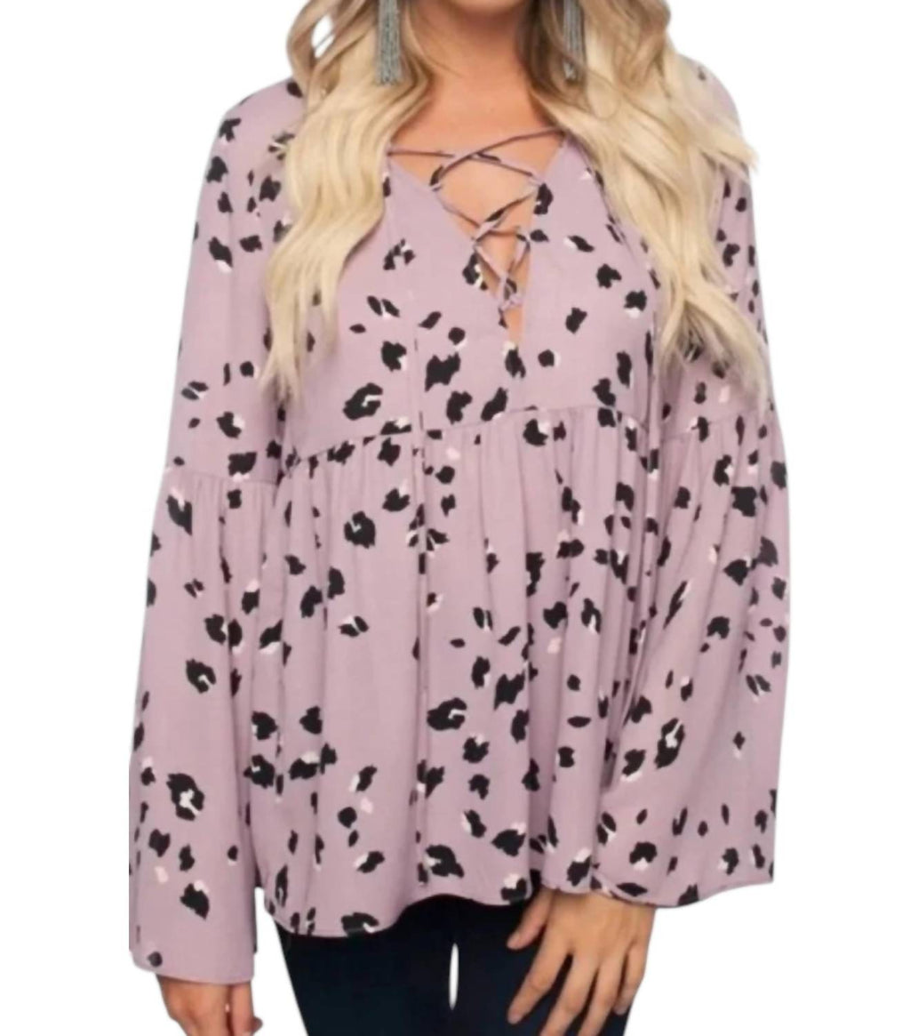 Kathy Lazy Lion Blouse In Purple