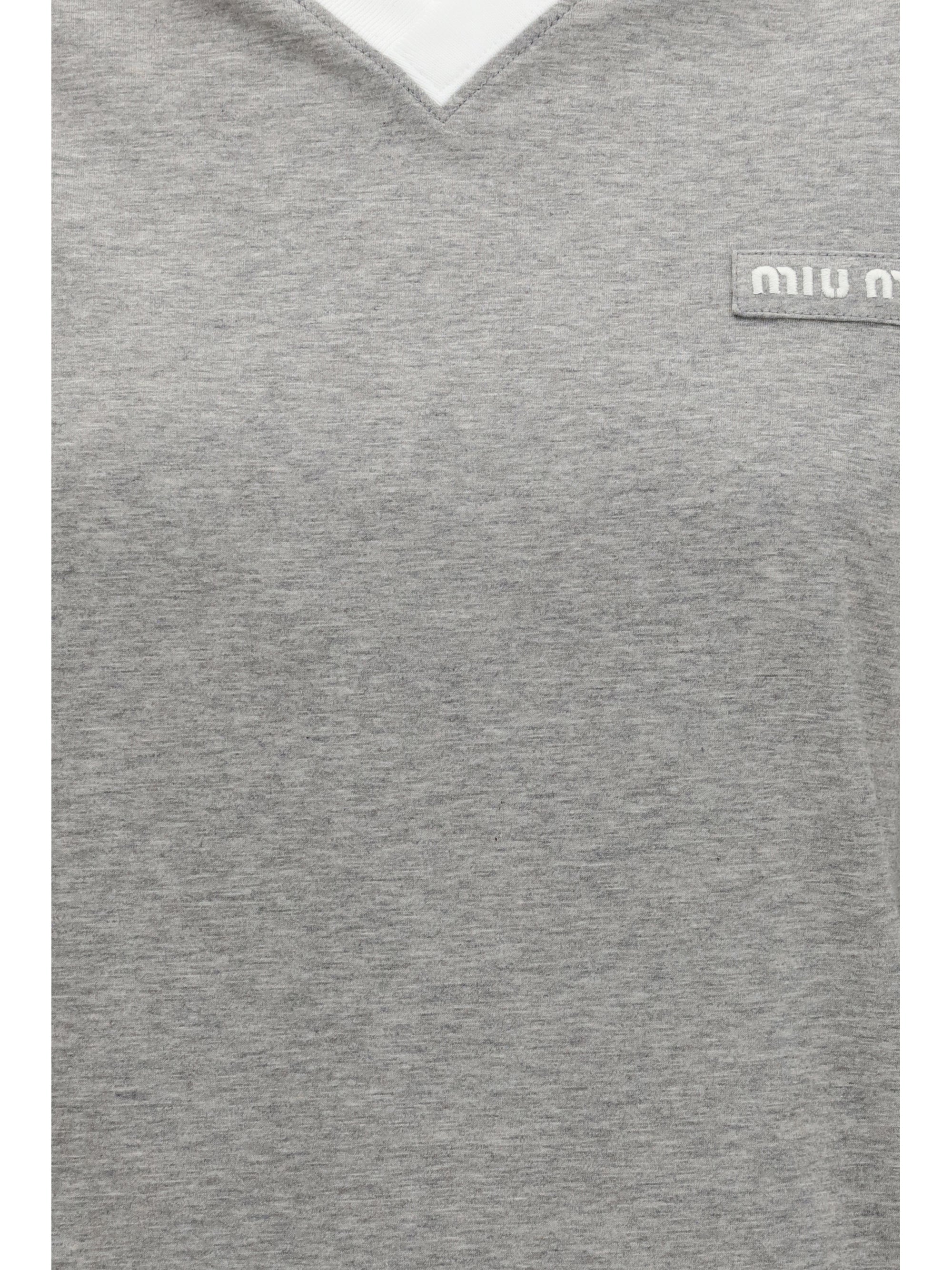 Miu Miu Women Long-Sleeved Cotton T-Shirt