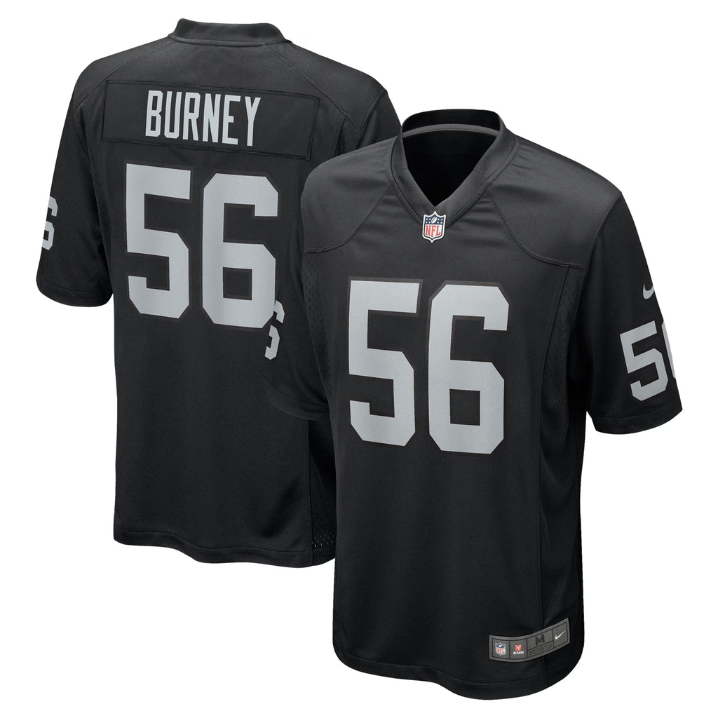 Las Vegas Raiders Amari Burney Black Team Game Jersey