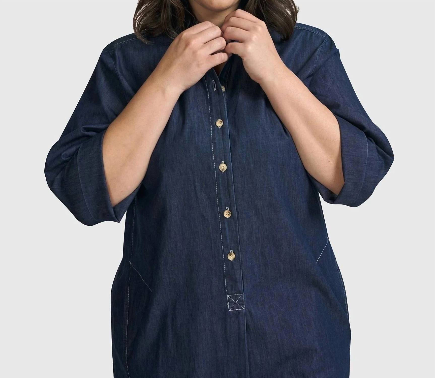 Joie Collared Dress In Denim