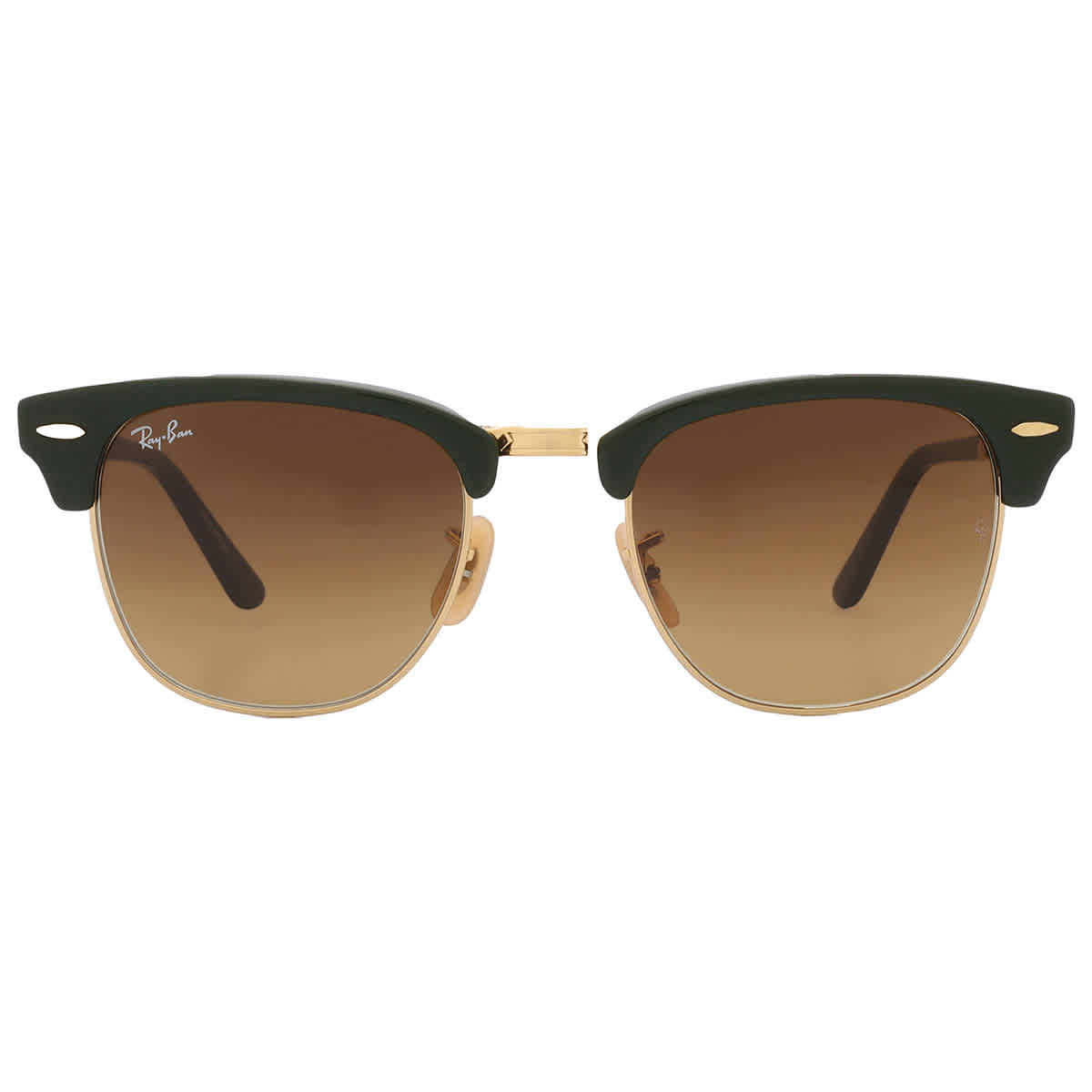 Ray Ban Clubmaster Folding Brown Gradient Square Unisex Sunglasses RB2176 136885 51