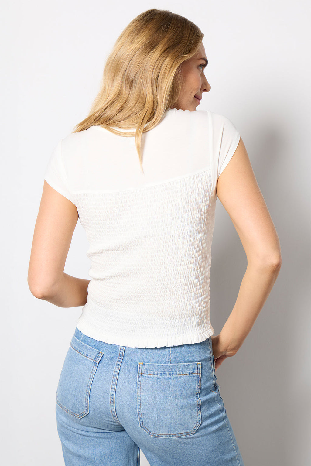 Women's Elena Short Sleeve Smocked Top