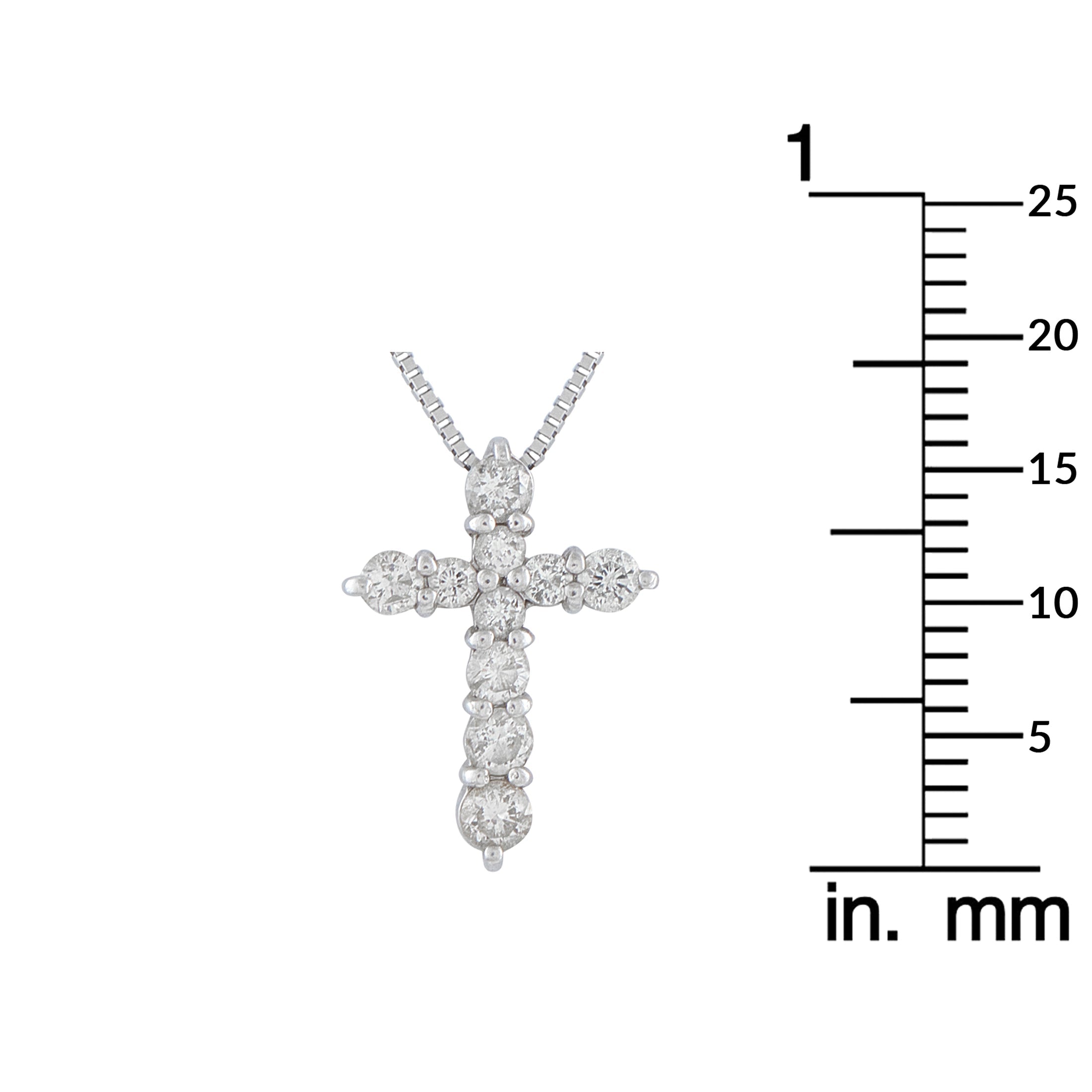 LB Exclusive Platinum 0.51ct Diamond Cross Pendant Necklace MF24-041426