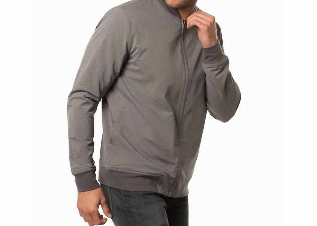 Asheville Jacket In Heather Gray Pinstripe