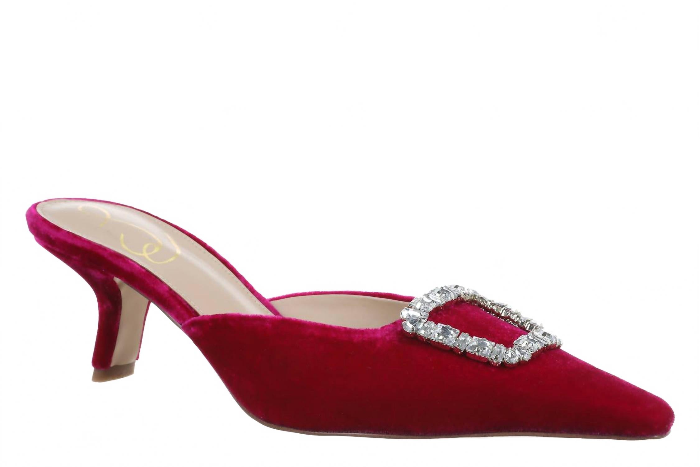 Women's Britt Jewel Mules In Raseberry Velvet
