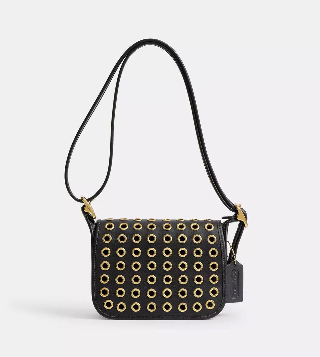 NWT Coach Patricia Legacy Bag 19 With Grommets In Black/Brass