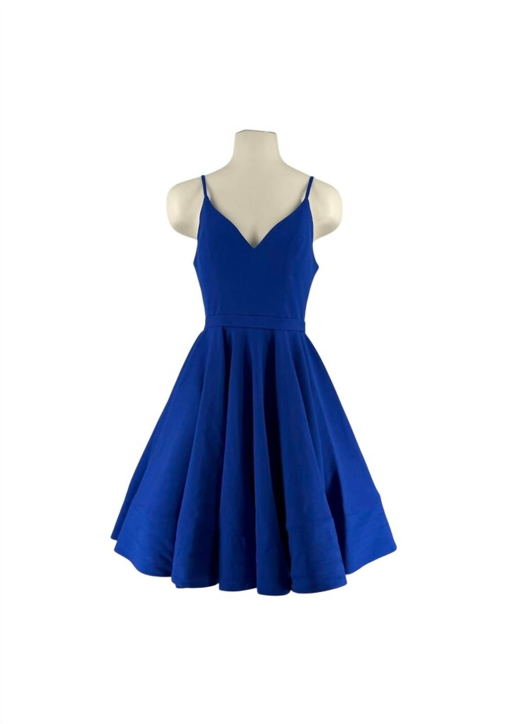 Ieena Backless A-Line Flare Mini Dress In Royal