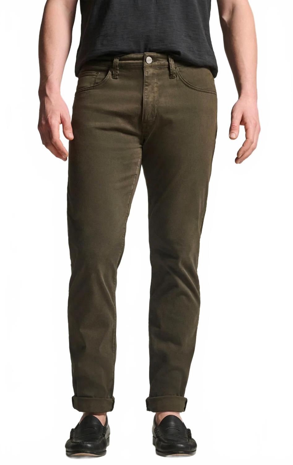 Courage Straight Leg Pants In Cactus Green Twill