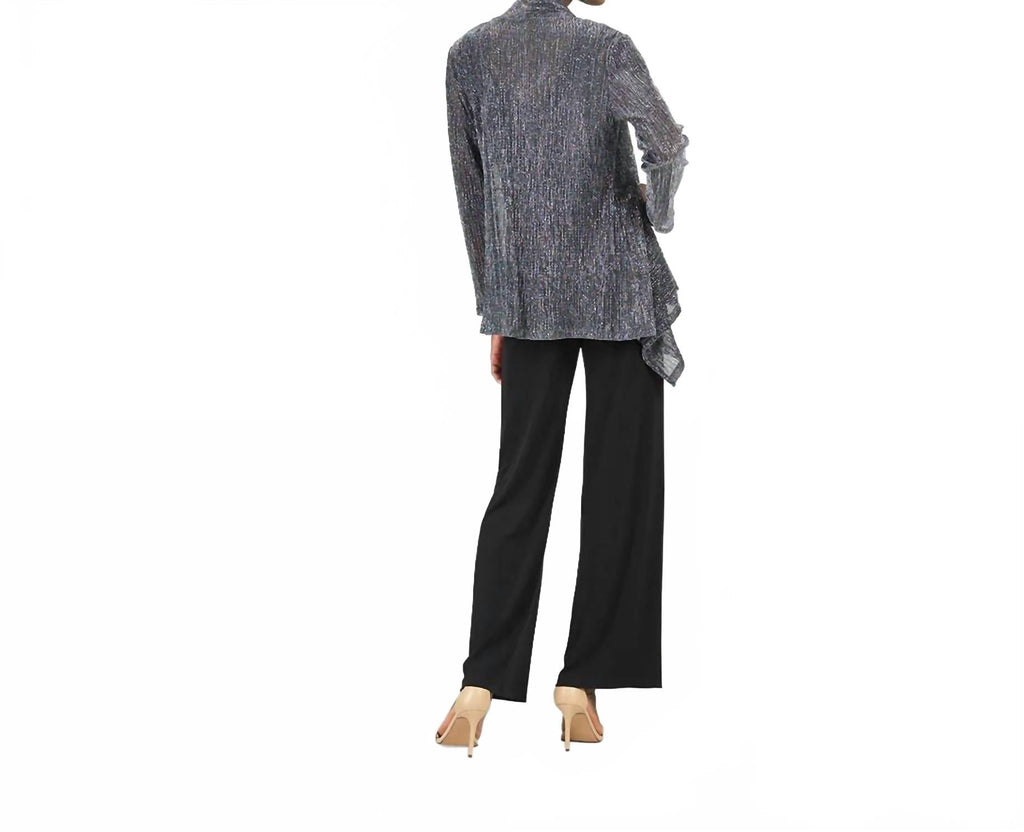 Drape Tunic Cardigan In Silver