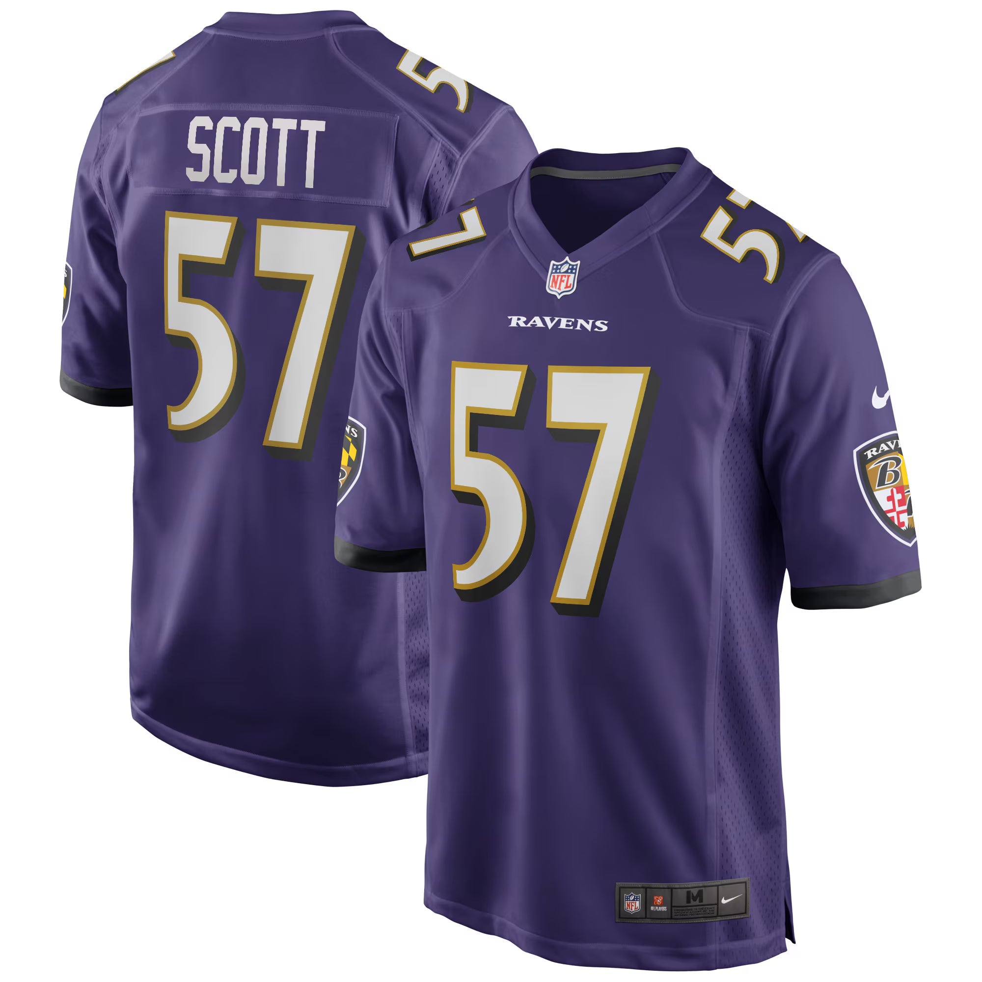 Baltimore Ravens Bart Scott Purple Game Retired Player Jersey