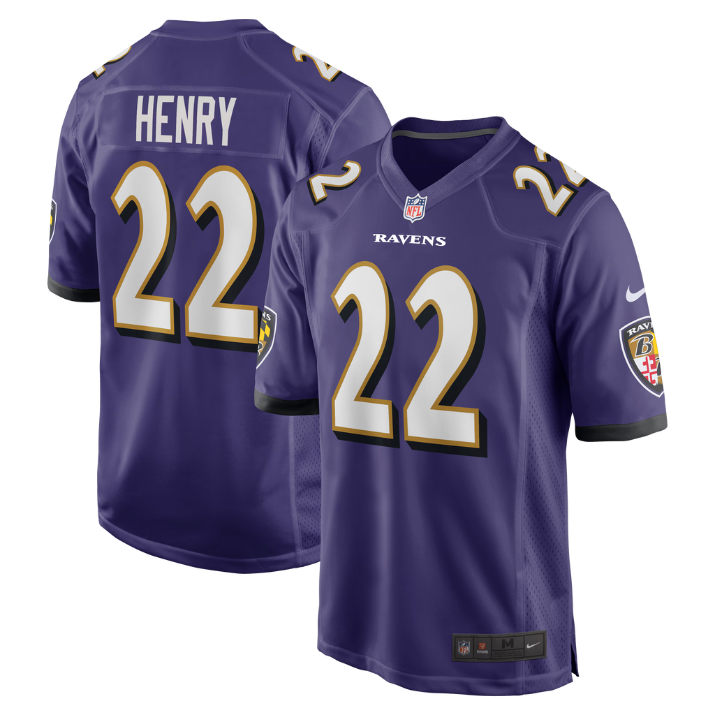 Baltimore Ravens Derrick Henry Purple Game Player Jersey