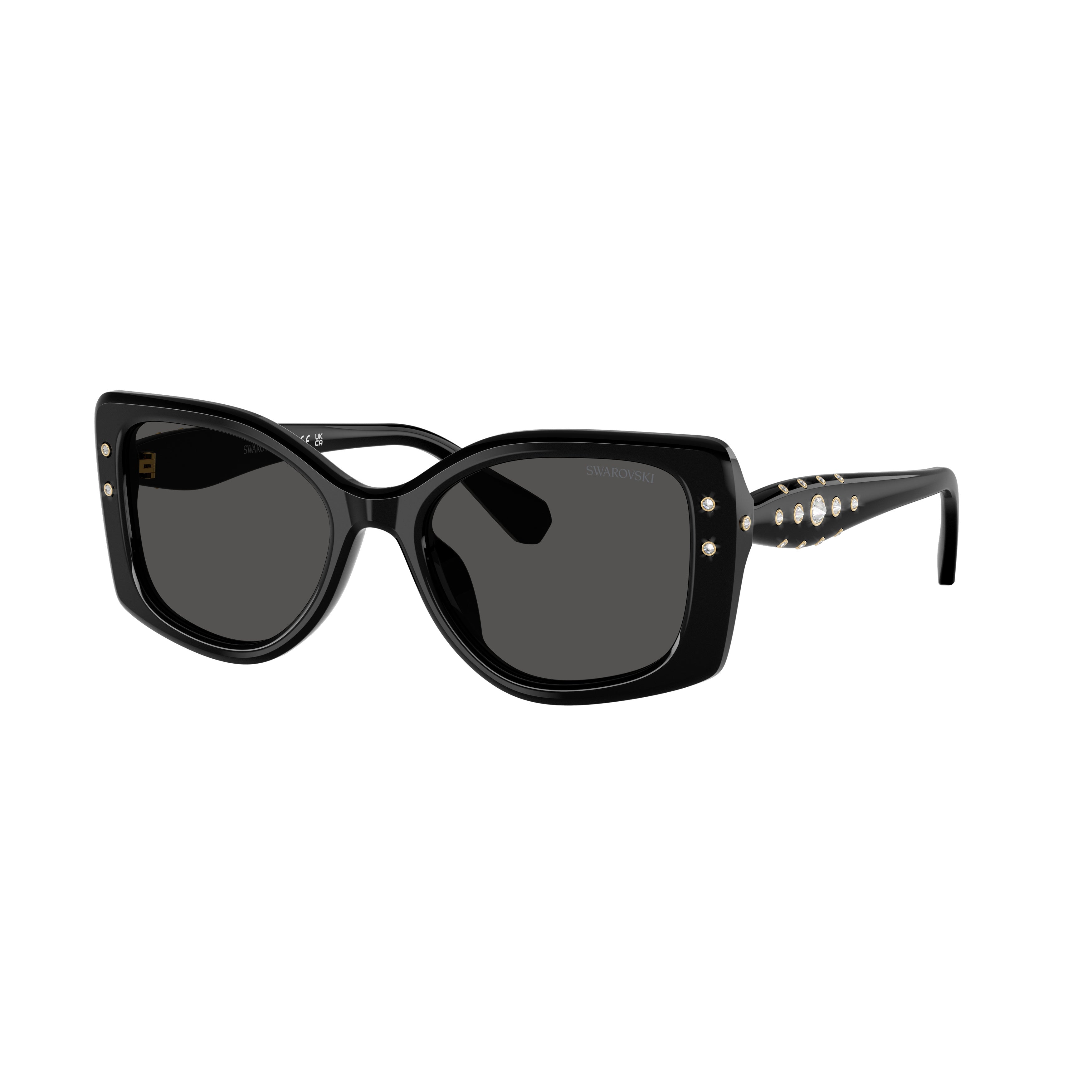 0Sk6058U Oversized Square Frame Sunglasses with Crystal Embellishments