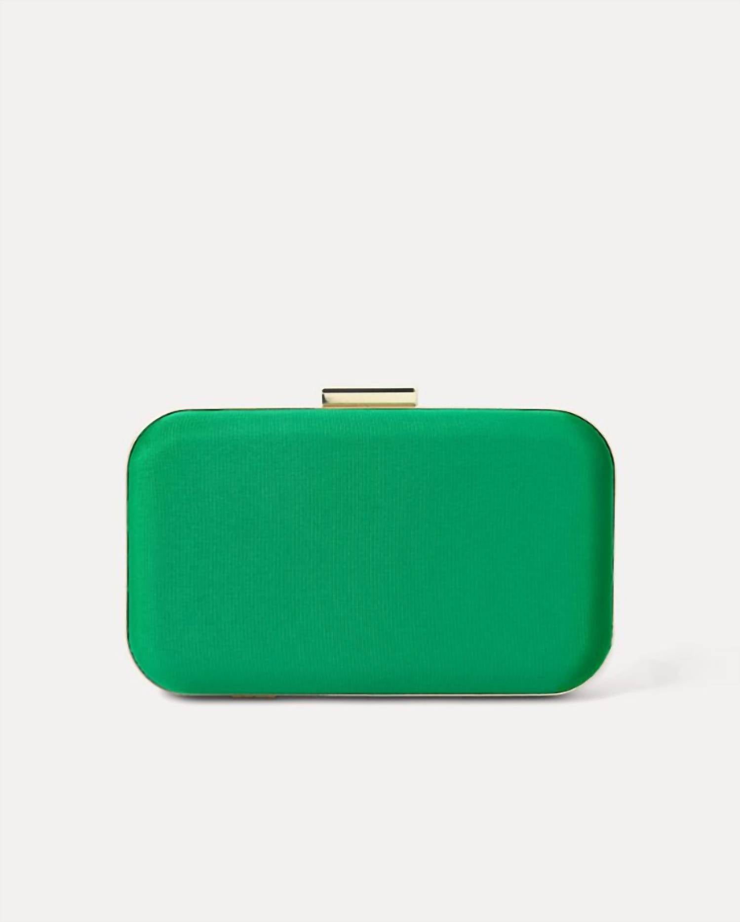 Jessy Bow Hard Clutch In Bamboo Green