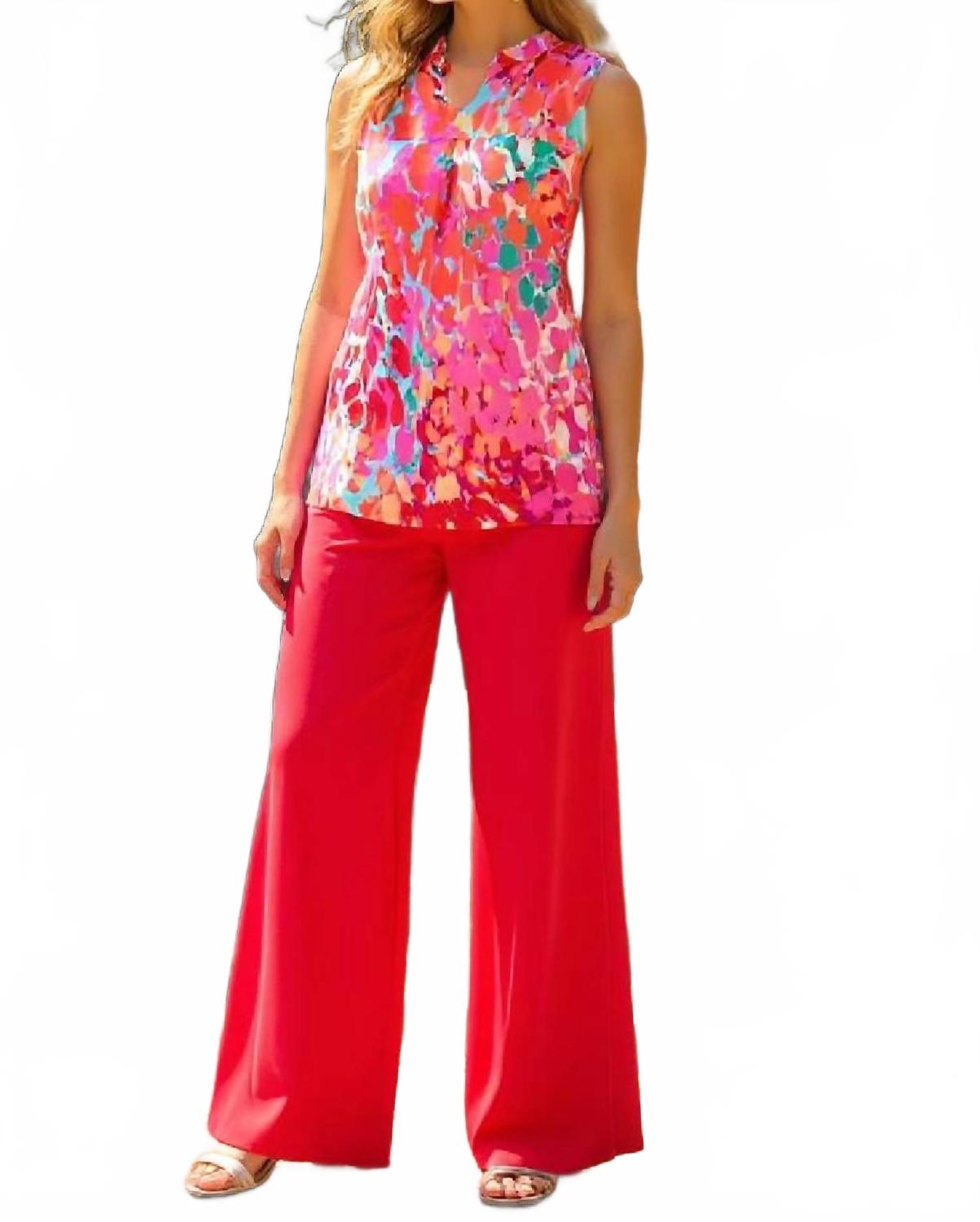 Floral Print Sleeveless Top In Multi