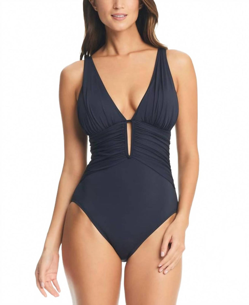 Women's Molded-Cup One-Piece Swimsuit In Black
