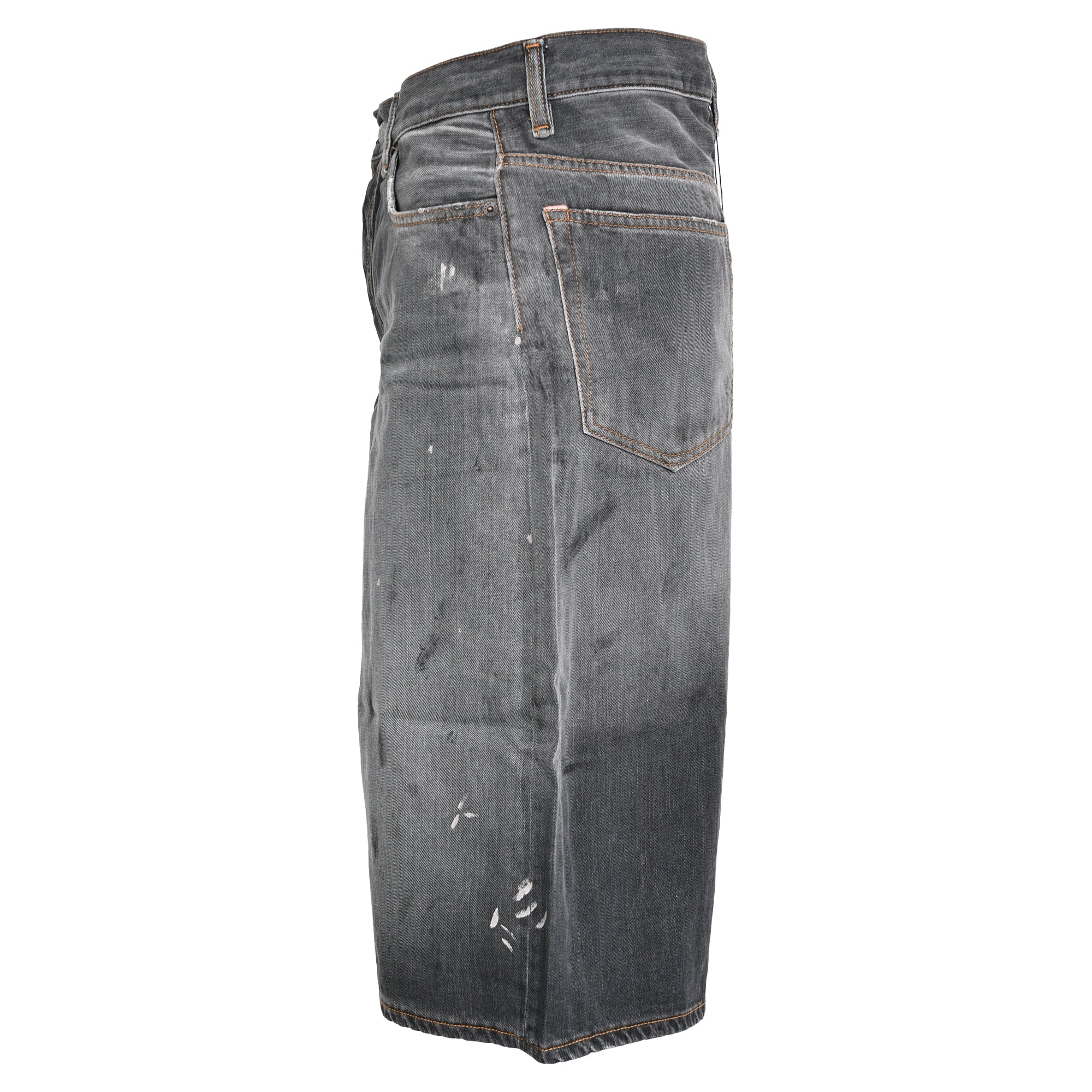 Acne Studios Distressed Faded Jorts in Black Cotton