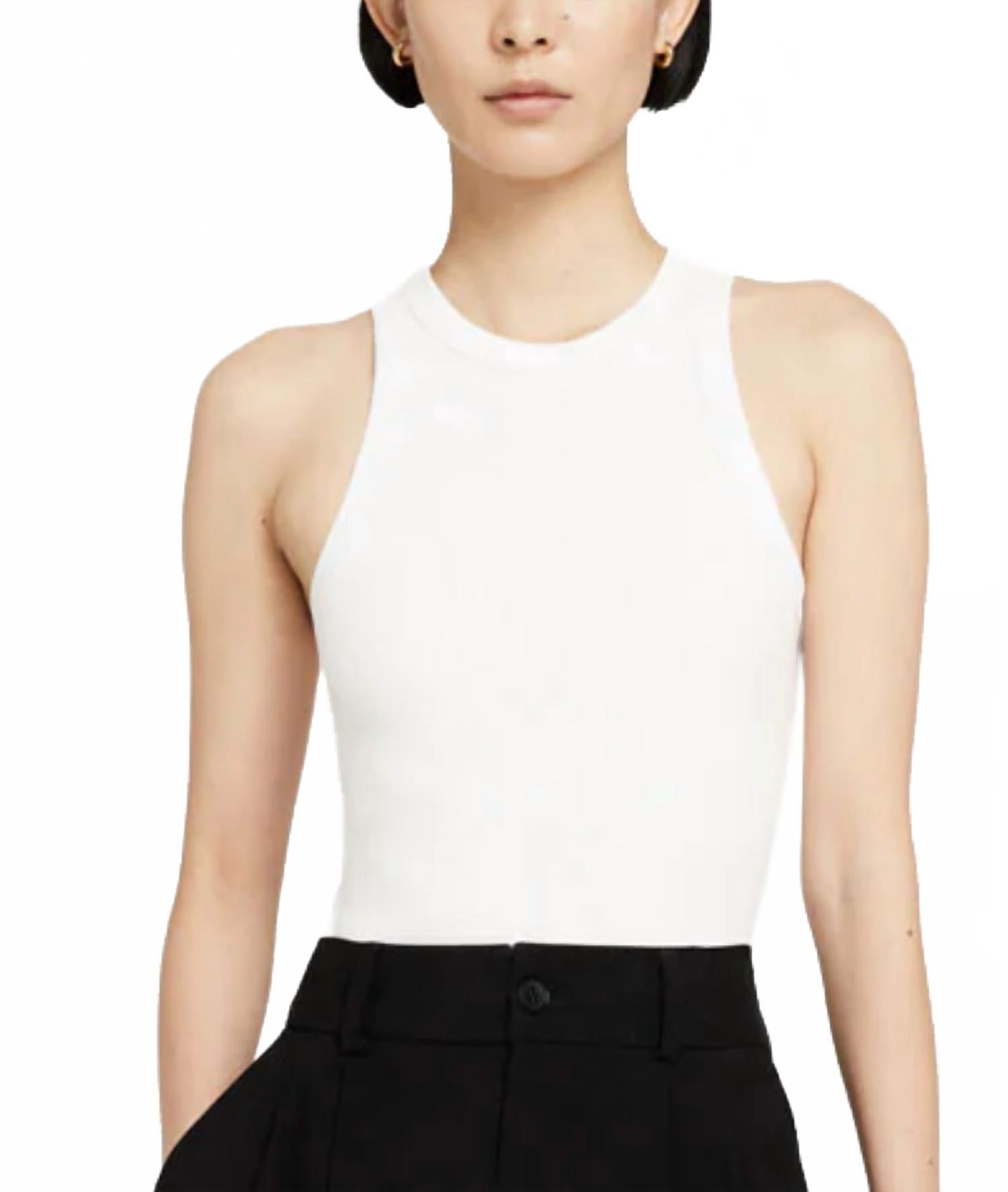 Eva Crewneck Tank Top In White