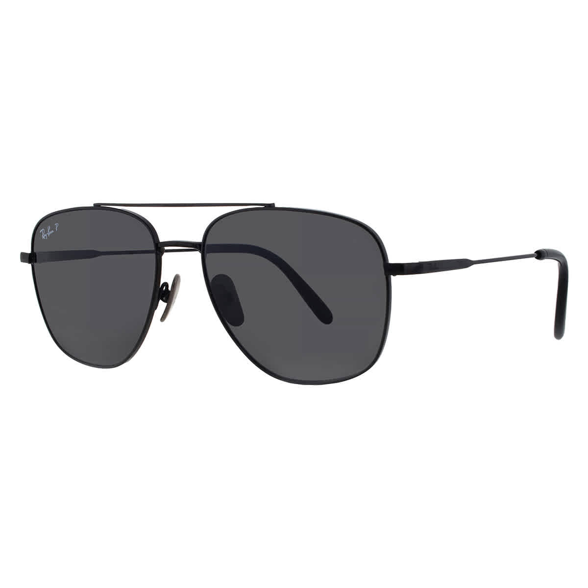 Ray Ban WILLIAM TITANIUM Polarized Black Navigator Unisex Sunglasses RB8097 926748 59