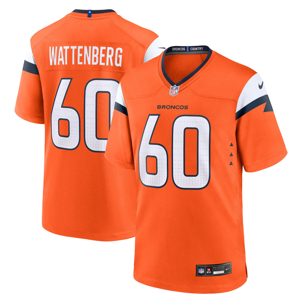 Denver Broncos Luke Wattenberg Orange Team Game Jersey