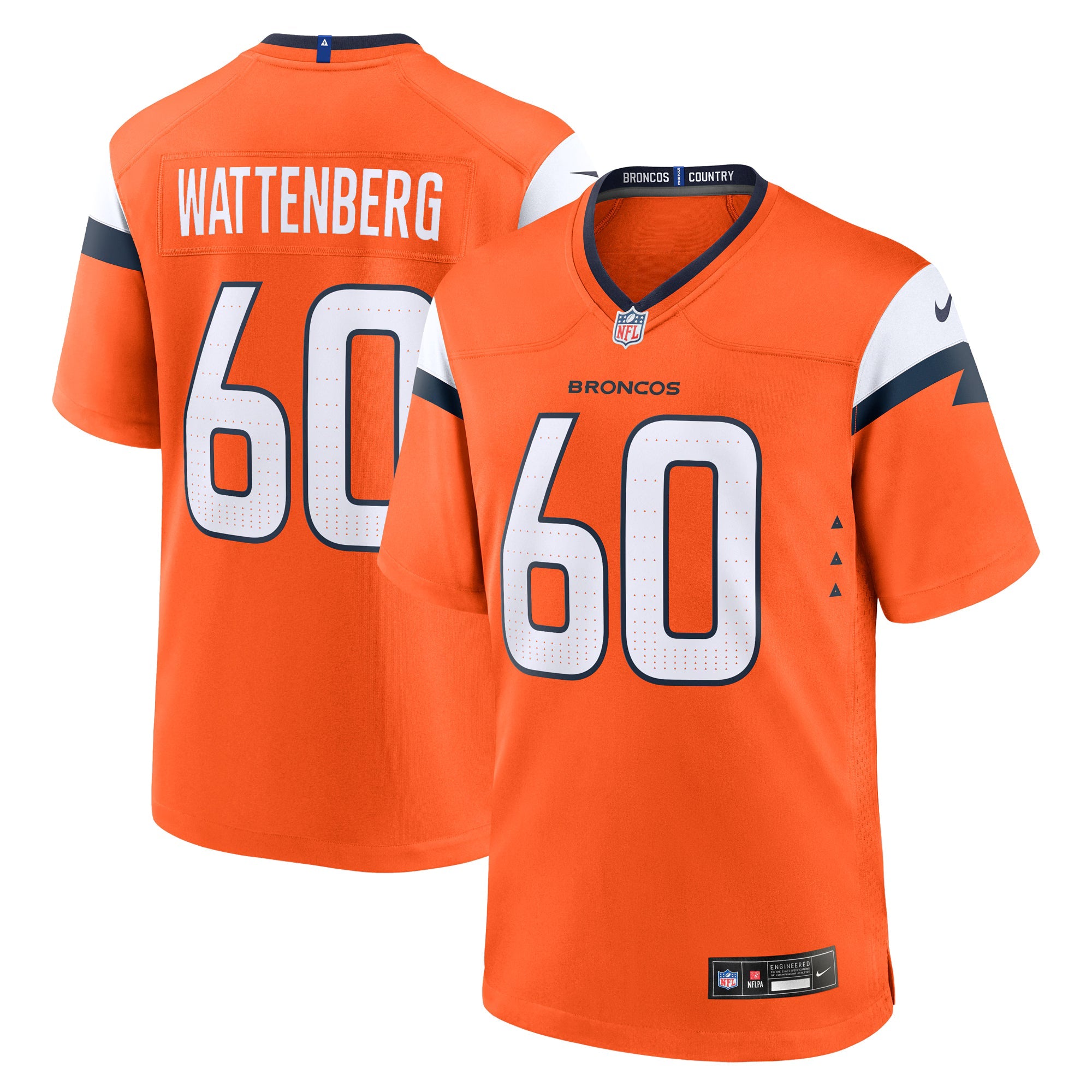 Denver Broncos Luke Wattenberg Orange Team Game Jersey