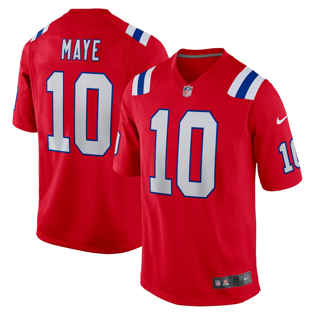 New England Patriots Drake Maye Red Player Game Jersey