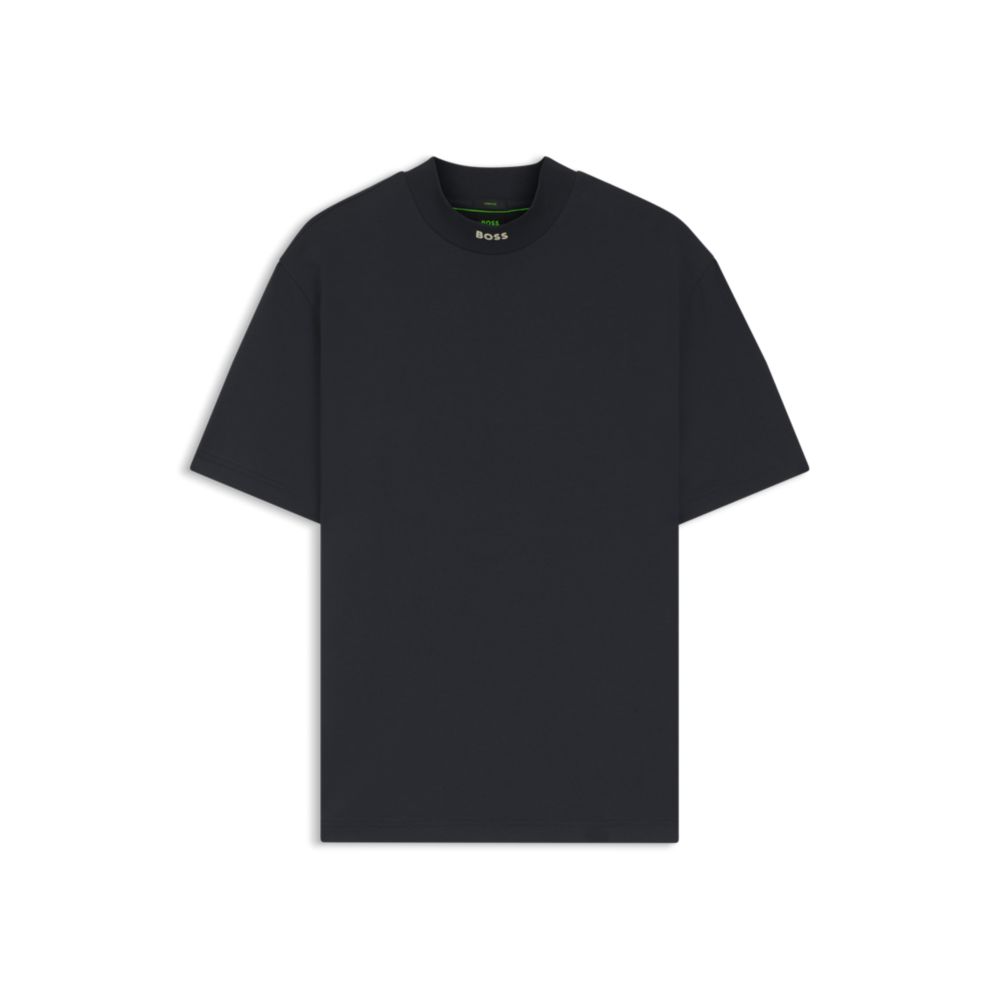 Logo-collar T-shirt in stretch cotton