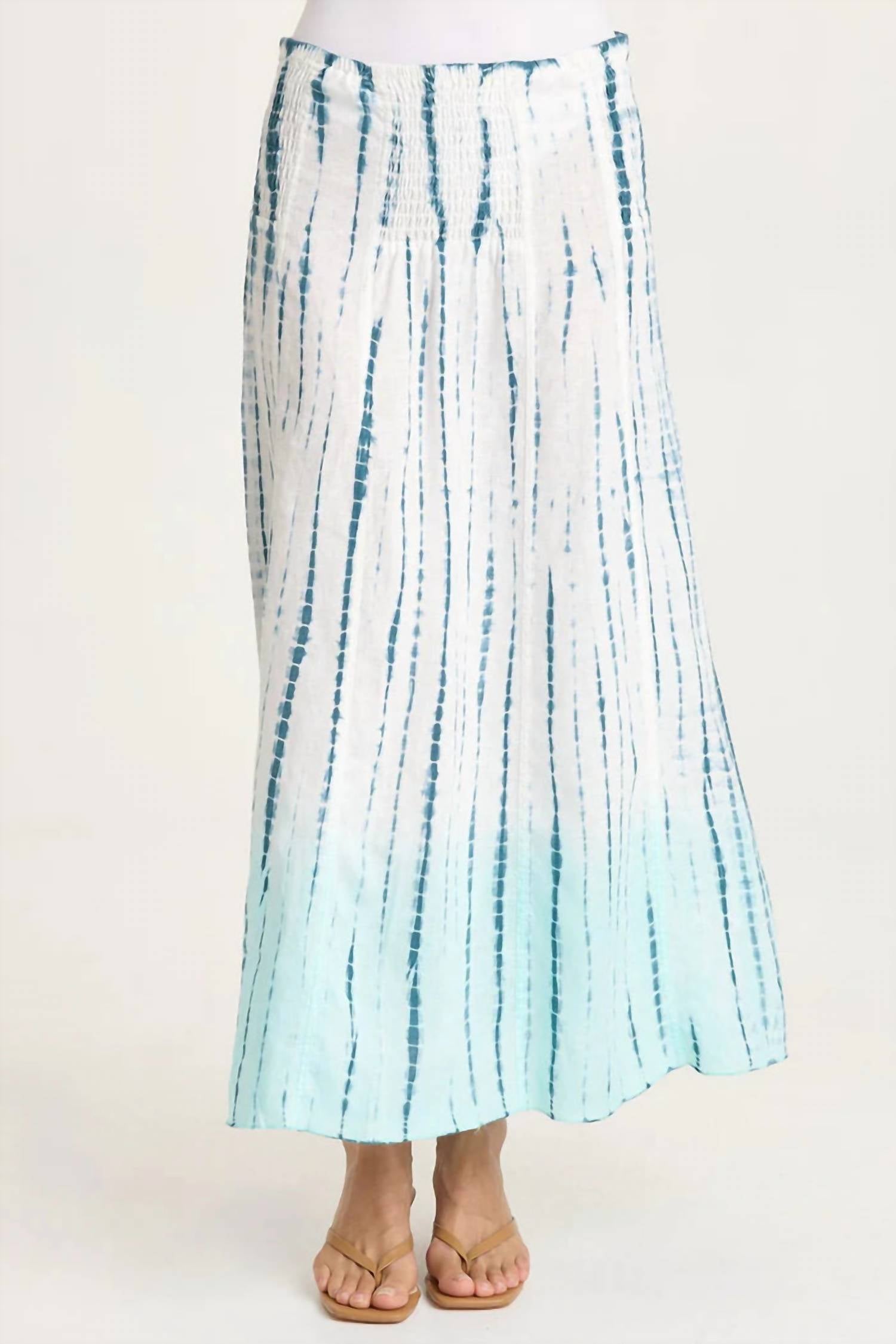 Blake Linen Smocked Skirt-Dress In Elixir Wash Colossus