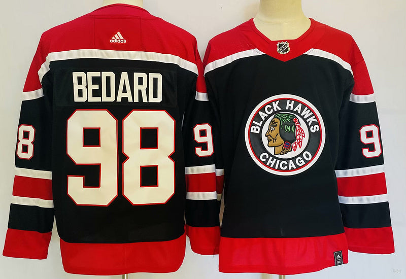 Men's Chicago Blackhawks Connor Bedard #98 Black Game jersey