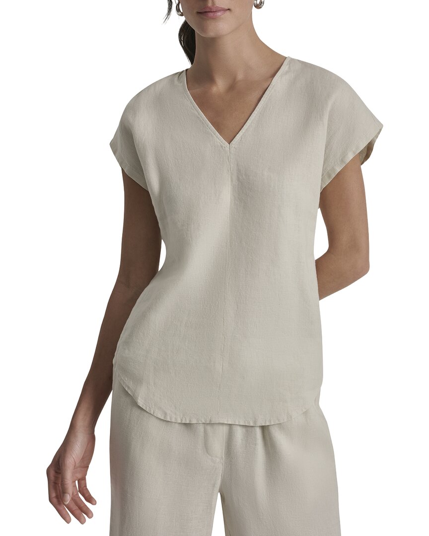 DKNY Extended Sleeve Linen Top
