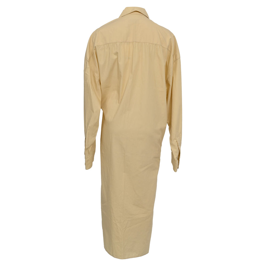 Lemaire Gathered Shirt Dress in Yellow Cotton