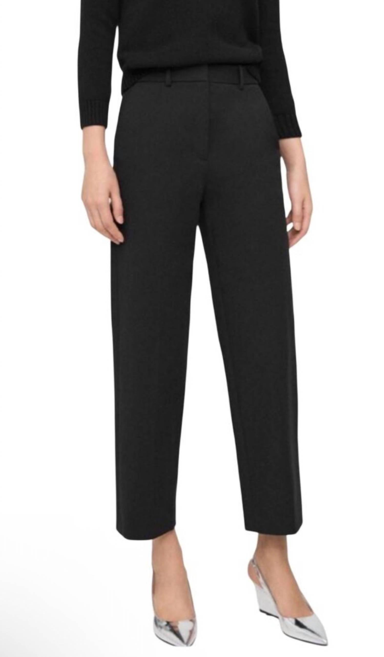 High-Waist Straight Pant In Black